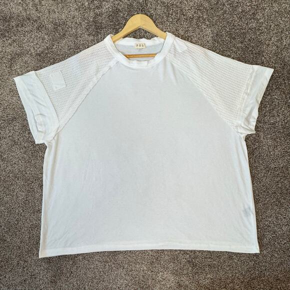 POL NWOT Women's Size Medium Oversized Waffle Knit Short Sleeve Raglan Top - Picture 1 of 9